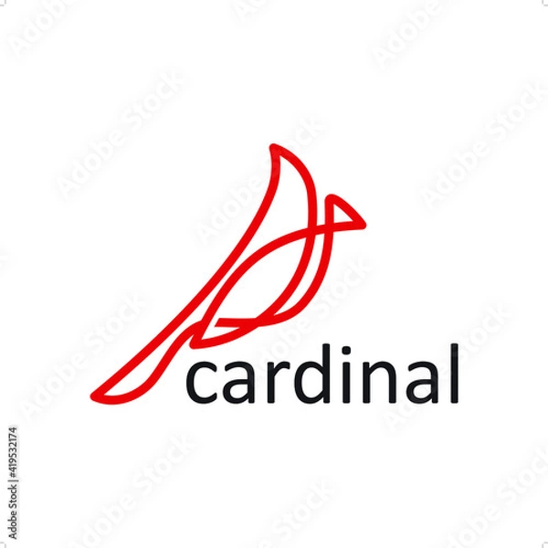 Obraz Cardinal bird logo template