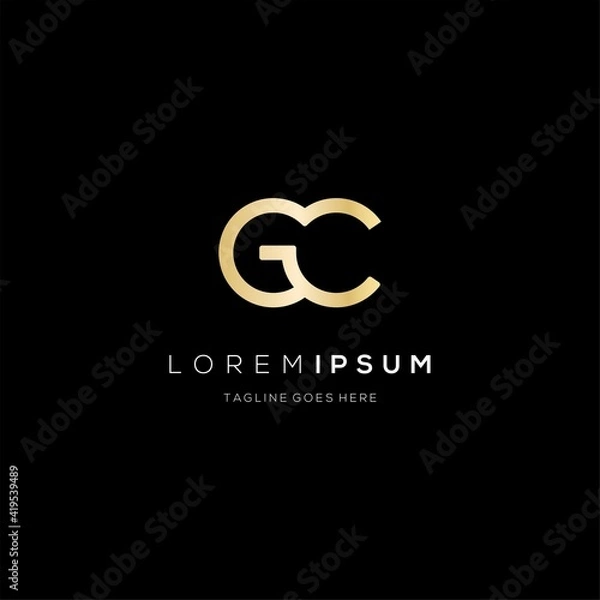 Obraz Initial Letter GC logo design abstract