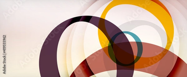 Fototapeta Ring geometric shapes, o letter repetition wallpaper. Abstract background for business or technology presentations, internet posters or web brochure covers