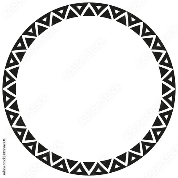 Fototapeta Round African border frame.