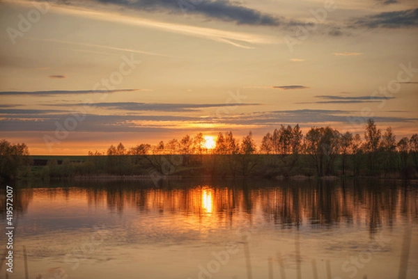 Obraz sunset over lake