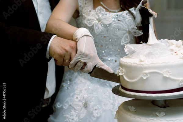 Obraz White weeding cake