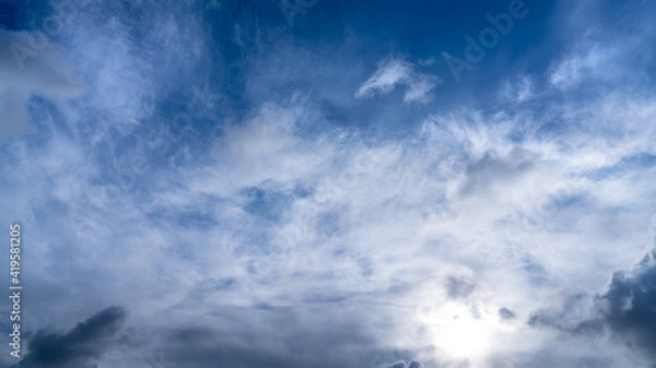 Obraz Blue sky background with clouds. View Of Clouds. Nature background