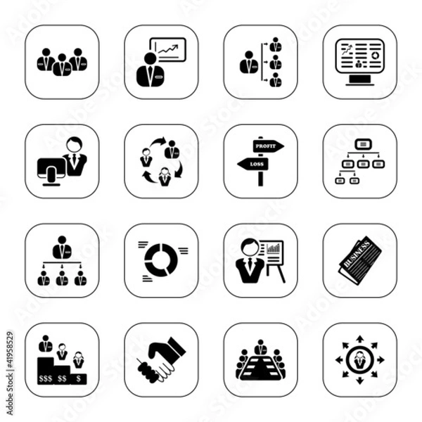Obraz Management icons - BW series