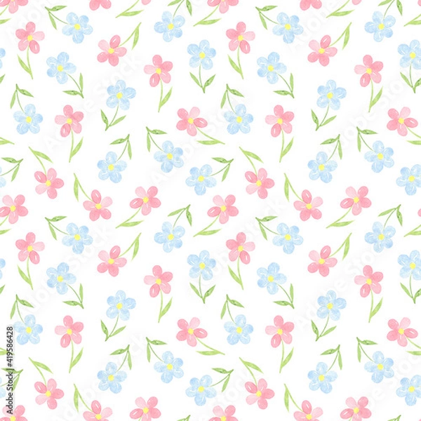 Obraz Cute Flowers Seamless Pattern