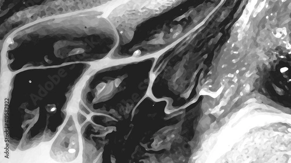 Fototapeta Black and white drawn abstract art, background and texture. Gray creative painted abstraction. Decorative screensaver.