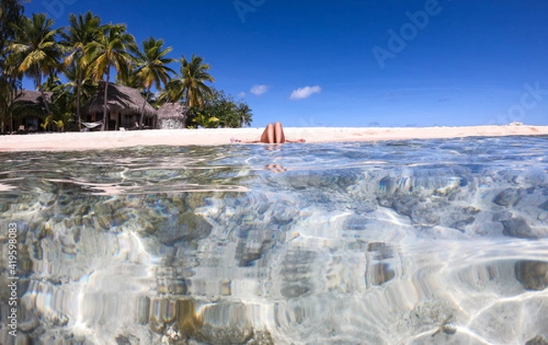 Obraz Relax on the beach, dreaming paradise island
