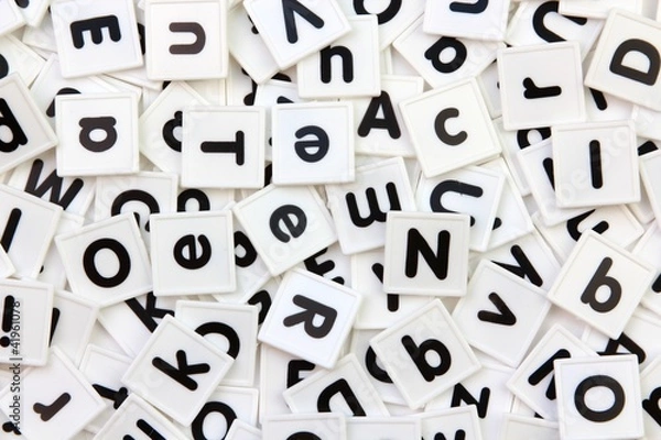 Obraz White letter tiles
