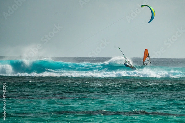 Obraz Windsurfen auf Mauritius, OneEye-Welle