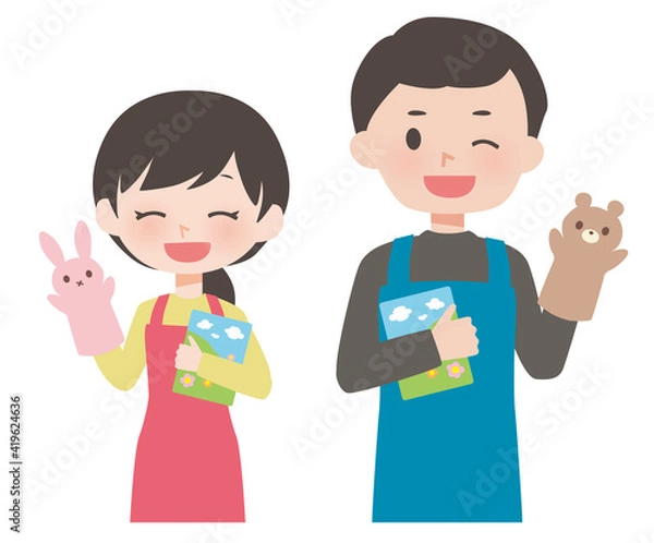 Fototapeta 保育士の男女