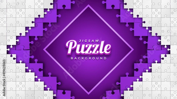 Obraz Purple Jigsaw Puzzle Background