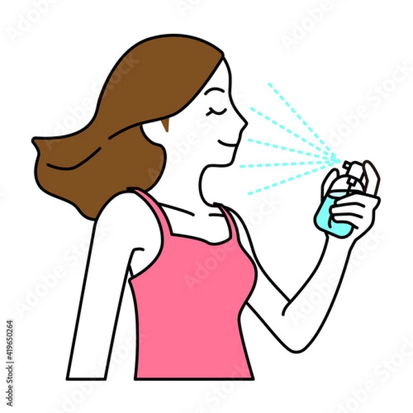 Obraz 香水(ミスト)をかける女性