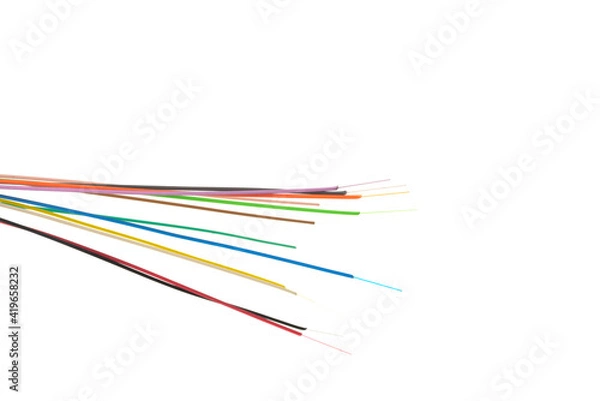 Fototapeta  fiber optic cable isolated white