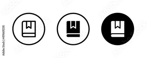 Fototapeta Book icon Education icons button, vector, sign, symbol, logo, illustration, editable stroke and  flat design style isolaated on white linear pictogram