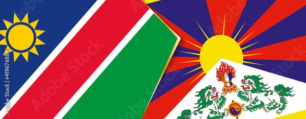 Fototapeta Namibia and Tibet flags, two vector flags.