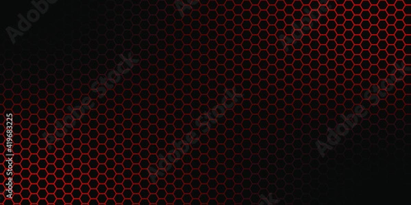 Obraz abstract hexagon dark red background