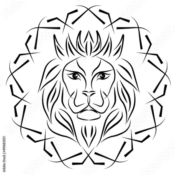 Obraz lion head tattoo