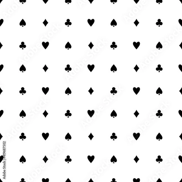 Fototapeta Poker card symbols vector texture