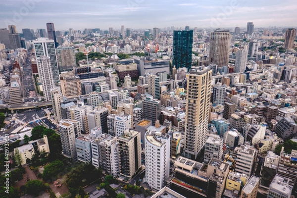 Obraz Panoramic view of Tokyo skyline from Tokyo Tower Observation Deck, Japan