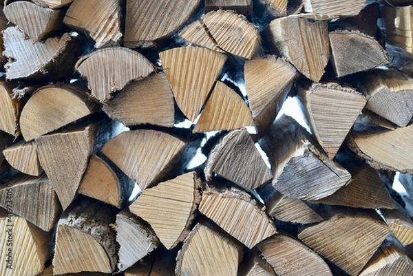 Obraz 重なった薪の断面