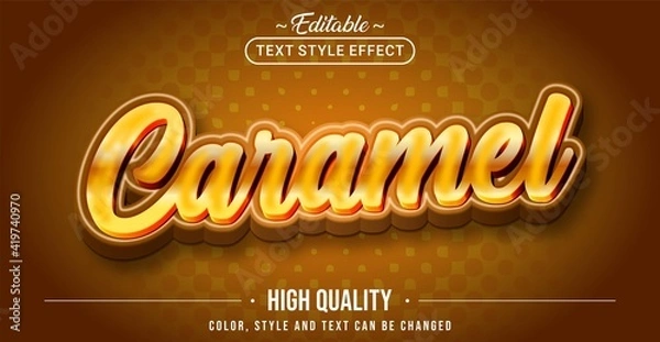 Fototapeta Editable text style effect - Caramel text style theme.