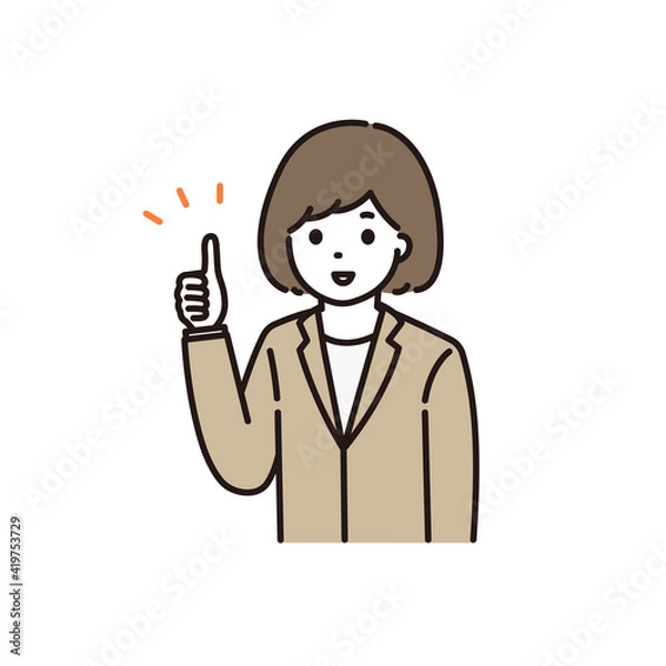 Fototapeta グッドサインをするスーツ姿の若い女性