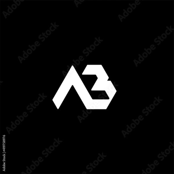 Obraz Initial Letter AB logo design futuristic