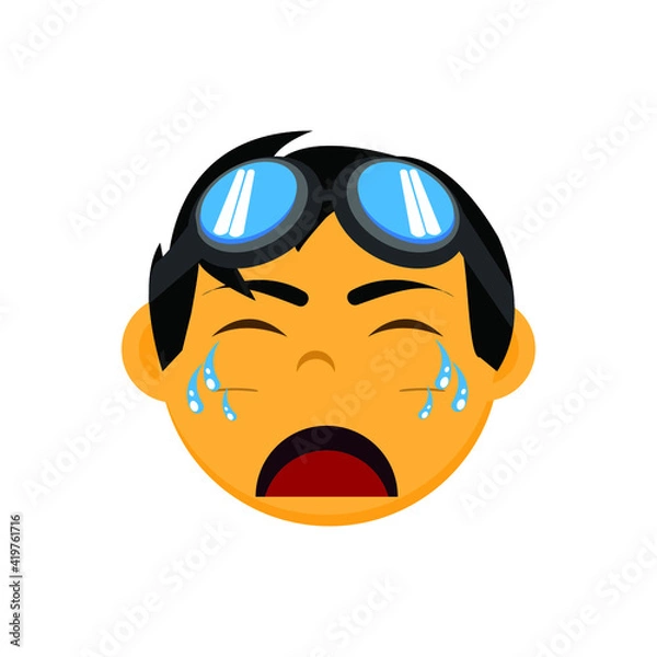Fototapeta Crying face character emoticons