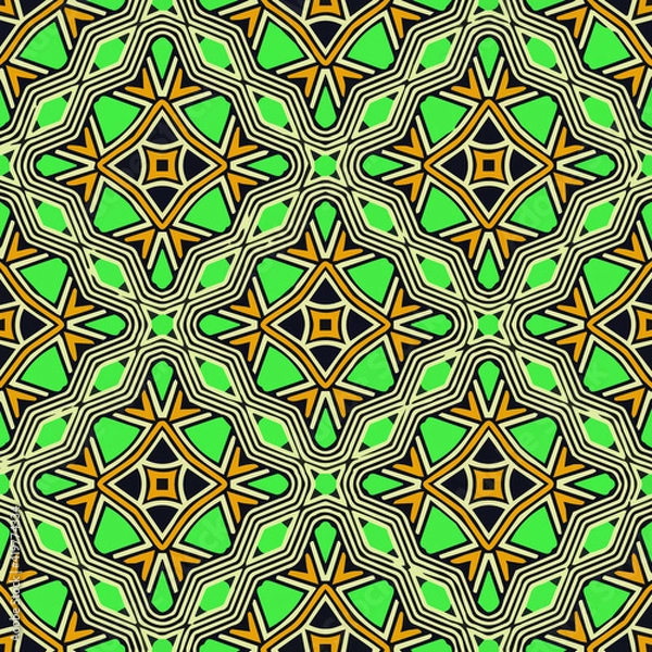 Obraz Geometric vector pattern with triangular elements. Seamless abstract ornament for wallpapers and backgrounds. 