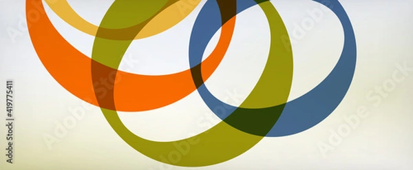 Fototapeta Ring geometric shapes, o letter repetition wallpaper. Abstract background for business or technology presentations, internet posters or web brochure covers