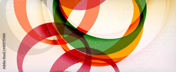 Fototapeta Ring geometric shapes, o letter repetition wallpaper. Abstract background for business or technology presentations, internet posters or web brochure covers