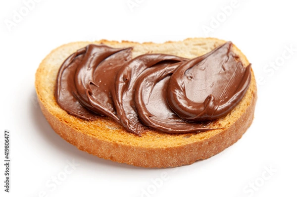 Fototapeta toasted bread with chocolate hazelnut cream