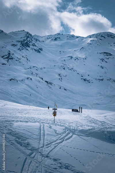Obraz skiing in the mountains