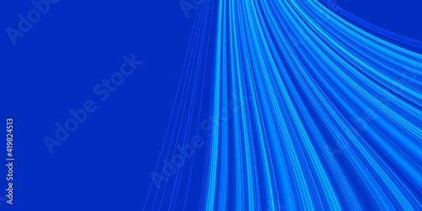 Obraz Glowing abstract wave on dark, shiny motion, magic space light. Vector techno abstract background, blue color 