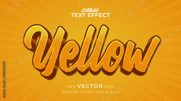Fototapeta Editable text style effect - Yellow text style theme