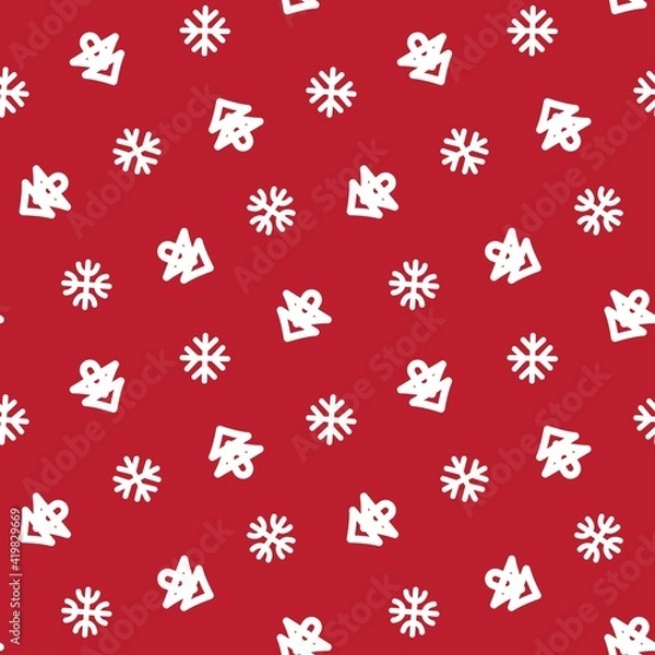 Fototapeta Christmas Snowflakes seamless pattern design