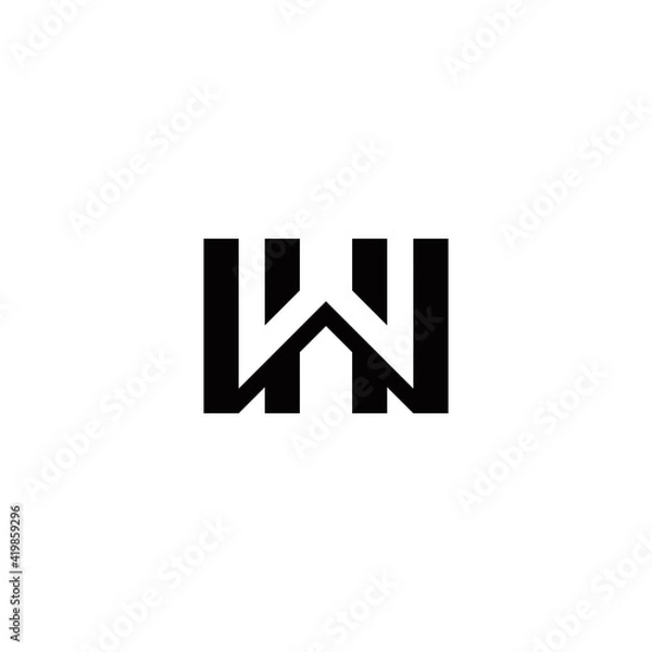 Obraz w h wh hw initial logo design vector template