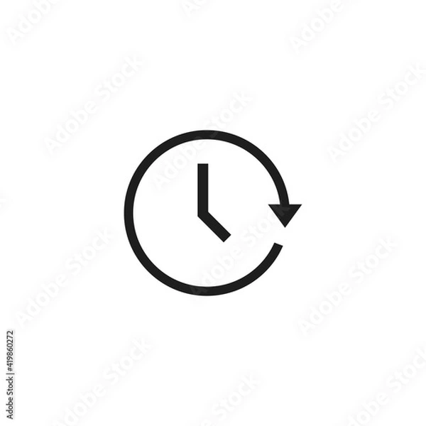 Obraz Passage of time icon vector. Simple clock sign