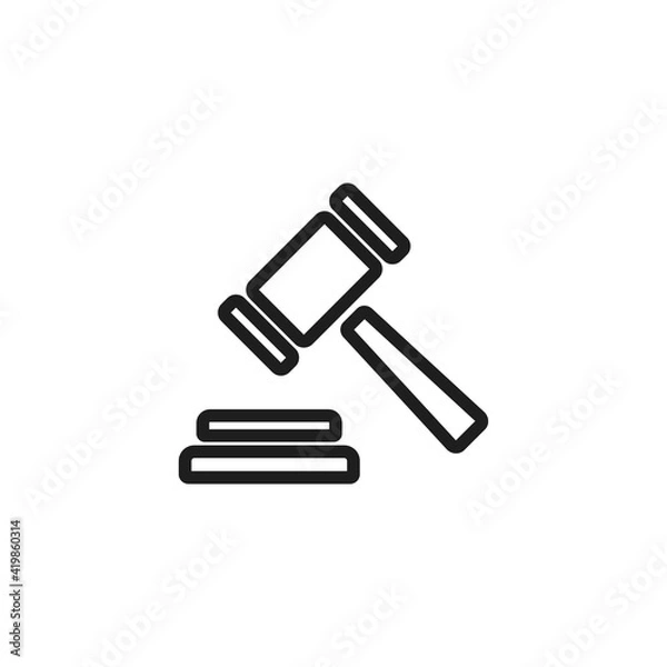Obraz Auction icon vector. Simple gavel sign