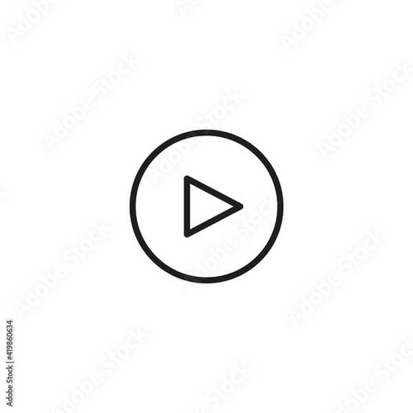 Obraz Play button icon vector. Simple sign