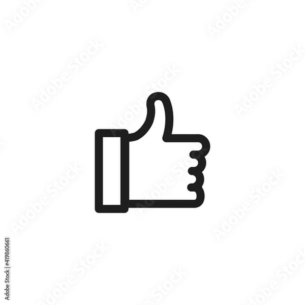 Obraz Like icon vector. Simple hand thumb up sign