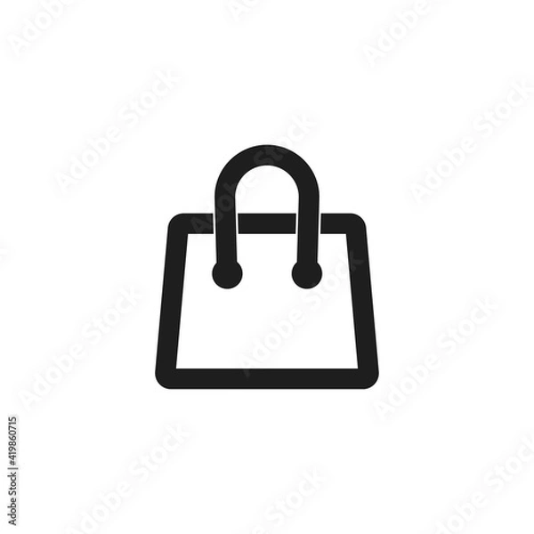 Obraz Bag icon vector. Simple shopping bag sign