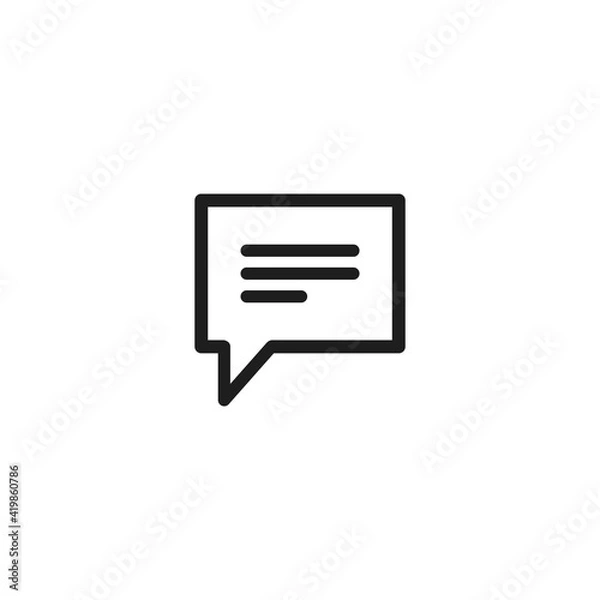 Obraz Speech icon vector. Simple speech bubble sign