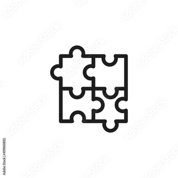 Obraz Puzzle icon vector. Simple piece sign