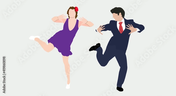 Obraz two people dancing, dancing couple