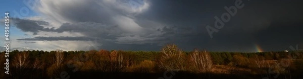 Obraz Three minutes before the formation of the Mammatus clouds over Berlin and Brandenburg on March 11, 2021 in Germany