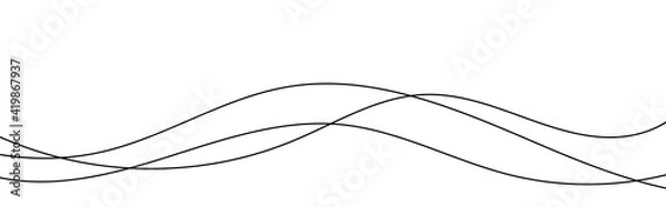 Obraz Cienkie falalowe tło wektorowe abstrakcyjne. Bezproblemowy wzór fali krzywej. Szablon graficzny w paski w paski. Ilustracja wektorowa.
