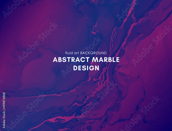 Fototapeta Flow Background. Blue Abstract Marble. Creative Fluid Flyer. Alcohol Inks Paint Texture. Purple Dynamic Flow Background. Graphic Liquid Template. Futuristic Vector Motion. Digital Flow Background.