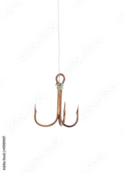 Obraz Treble fish hook isolated on white