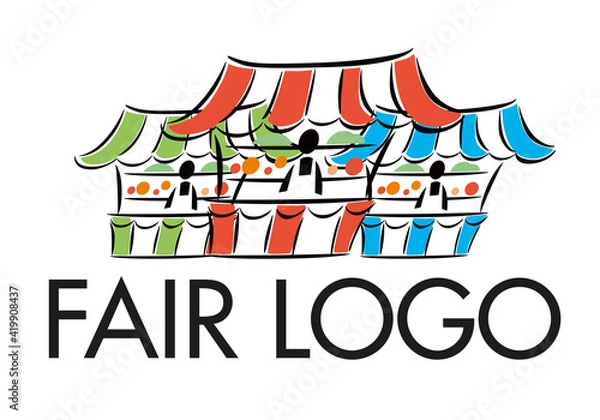 Obraz Fair logo. Stylish design. Trading stalls. Vector graphics
